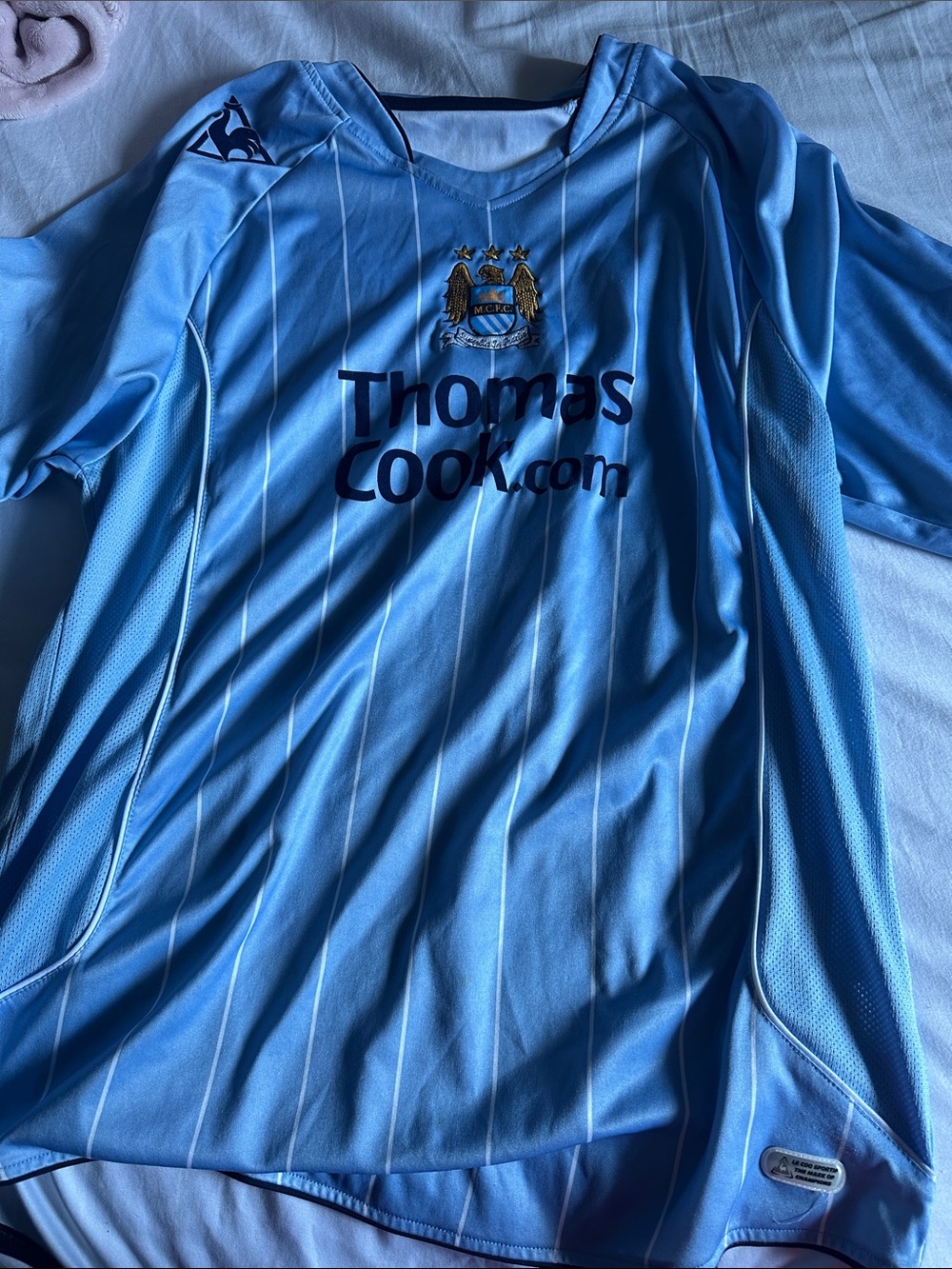 Manchester City Light Blue Football Jersey - Thomas Cook Sponsor